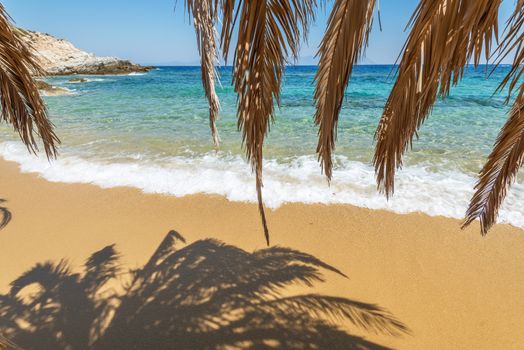 Beautiful Tigania beach on Greek peninsula Sithonia, part of larger peninsula Chalkidiki.