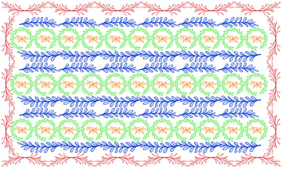 digital textile design of different leaves