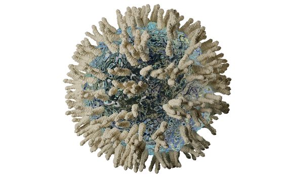 Coronavirus COVID-19 3d render illustration with clipping path