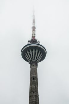 Tallinn TV tower in the fog. Tallinn, Estonia