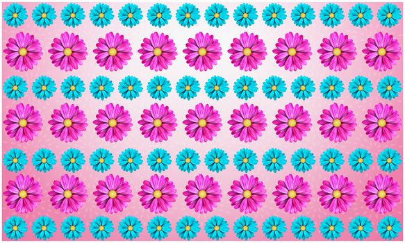 digital textile design of various flowers