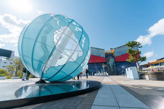 Global sculpture at Osaka Aquarium Kaiyukan, Japan