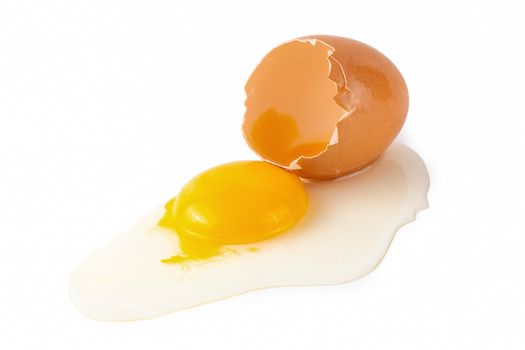 Fresh egg yolks isolated on a white background