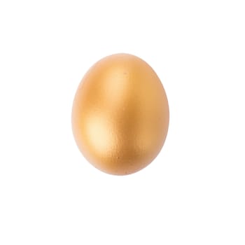 Golden Egg isolated on a white background.