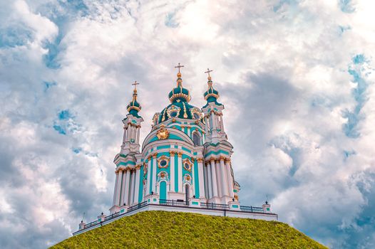 St. Andrews Church - major Baroque church is located at the top of the Andriyivskyy Descent in Kyiv, Ukraine