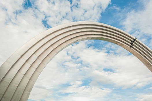 The part of Peoples Friendship Arch - monument in Kiev, Ukraine