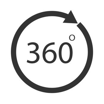 rotate 360 degrees icon on white background. rotate 360 degrees sign. flat style. rotate 360 degrees icon for your web site design, logo, app, UI.