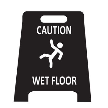 slippery wet floor icon on white background. flat style. slippery wet floor icon for your web site design, logo, app, UI. slippery wet floor symbol.