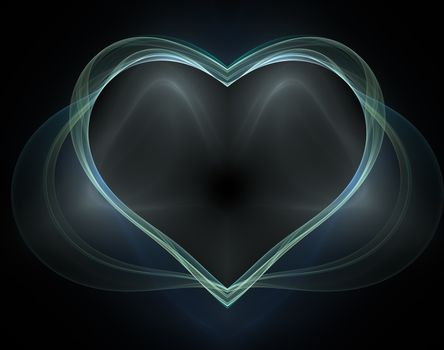Burning and beating heart. Valentine's day background. An abstract computer generated modern fractal design on dark background. Abstract fractal color texture. Digital art. Abstract Form & Colors. Abstract fractal element pattern for your design