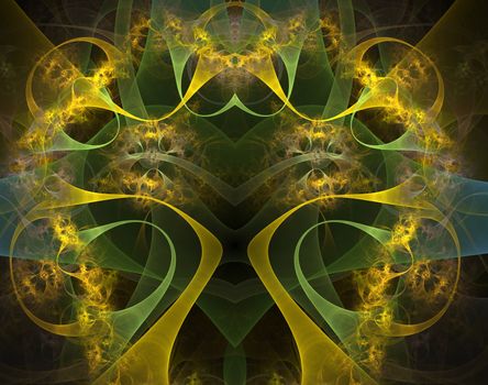 Burning and beating heart. Valentine's day background. An abstract computer generated modern fractal design on dark background. Abstract fractal color texture. Digital art. Abstract Form & Colors. Abstract fractal element pattern for your design