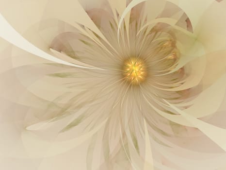 Light gold gentle and soft fractal flowers computer generated image for logo, design concepts, web, prints, posters. Flower background