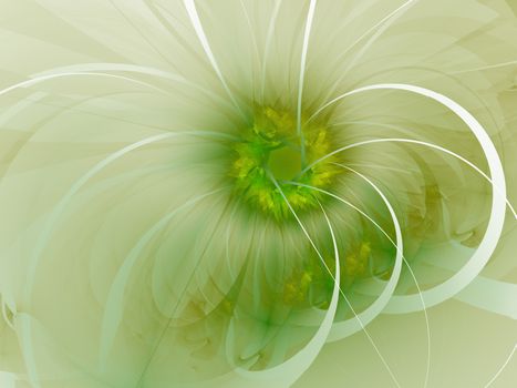 Green gentle and soft fractal flowers computer generated image for logo, design concepts, web, prints, posters. Flower background