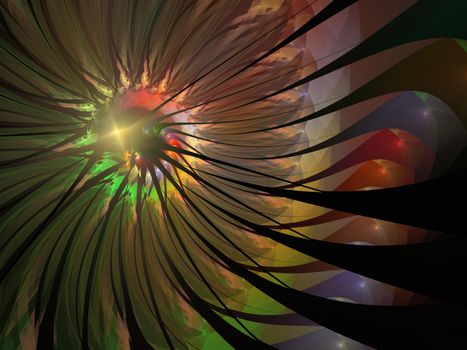 Rainbow gentle and soft fractal flowers computer generated image for logo, design concepts, web, prints, posters. Flower background