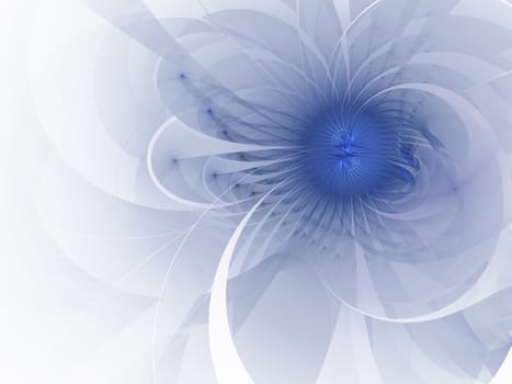 Gentle and soft fractal blue flower computer generated image for logo, design concepts, web, prints, posters. Flower background