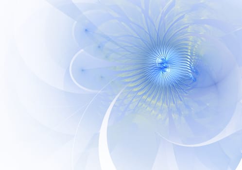 Gentle and soft fractal blue flower computer generated image for logo, design concepts, web, prints, posters. Flower background