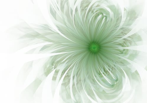 Green gentle and soft fractal flowers computer generated image for logo, design concepts, web, prints, posters. Flower background