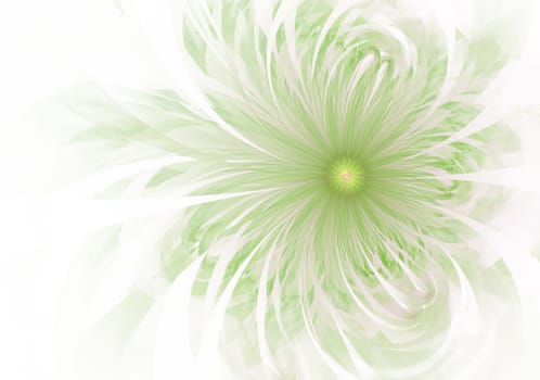 Gentle and soft fractal green flowers computer generated image for logo, design concepts, web, prints, posters. Flower background