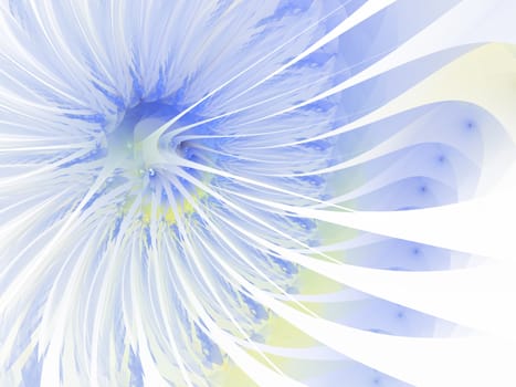 Gentle and soft fractal blue flower computer generated image for logo, design concepts, web, prints, posters. Flower background