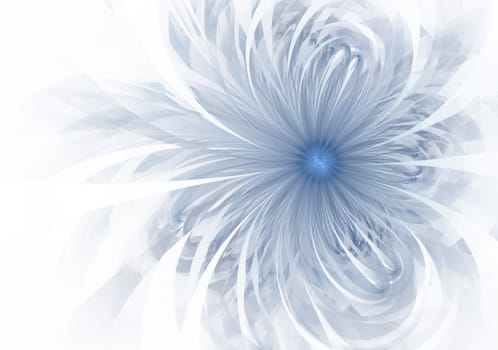 Gentle and soft fractal blue flower computer generated image for logo, design concepts, web, prints, posters. Flower background