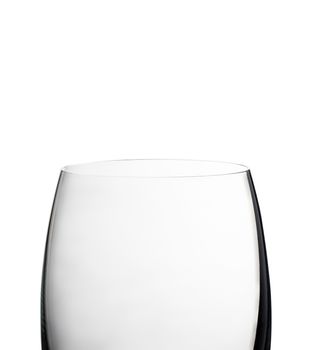 Transparent empty glass detail, isolated on white background