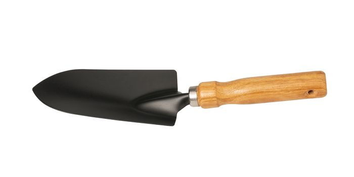 Garden trowel isolated on white background with clipping path.