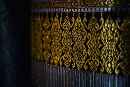 Silk fabric Thai and Asia style textured background it a Traditional silk cloth fabric crumpled in for show and sale in traditional fashion store