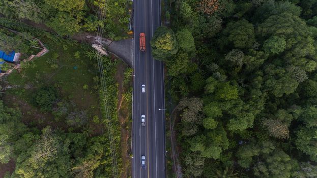 Aerial view of local road to Patong city in Phuket South of Thailand