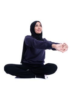 Pretty Muslim woman fitness lifestyle. Asian woman healthy style