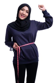 Pretty Muslim woman fitness lifestyle.