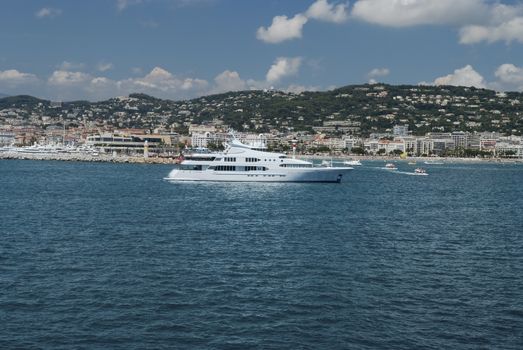 Large Super Yacht Anchored At Monte Carlo