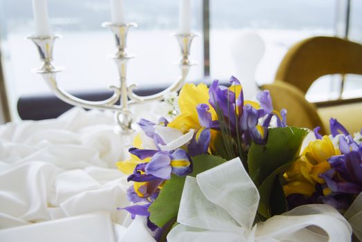 Table Decorated For A Wedding Reception