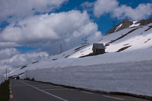col of petit saint bernard,savoie, france
