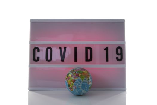 covid 19 on text display wisolated on white background
