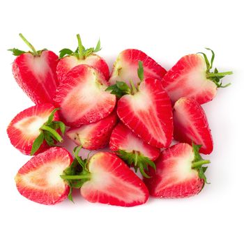 Fresh strawberries isolated on a white background