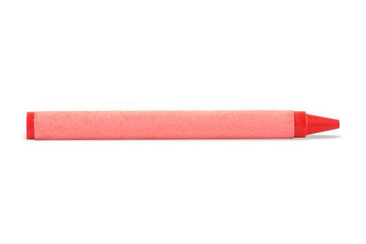 A red wax crayon isolated on white with clipping path