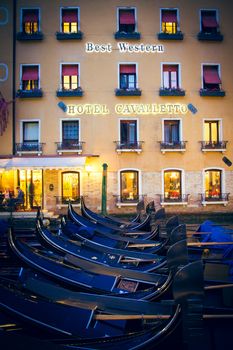 A Hotel in Venice by night