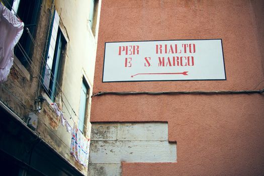 Directional sign in Venice