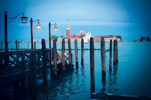 San Marco in Venice at dusk on the Grand Canal