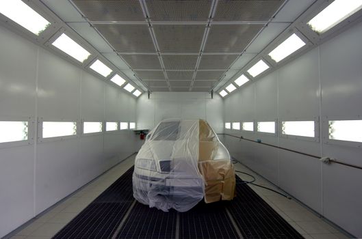 The car is prepared in the paint shop