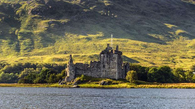 Ruin of Kilchurn Castle  at the northeastern end of Loch Awe, in Argyll and Bute, Scotland