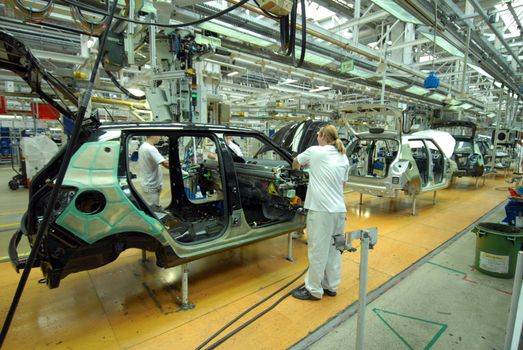 production line on which the products Car