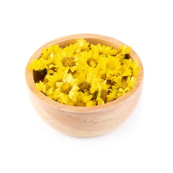 Yellow Chrysanthemum flowers isolated on white background.