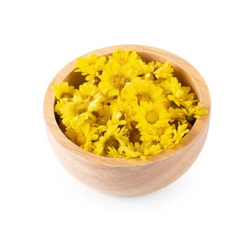 Yellow Chrysanthemum flowers isolated on white background.