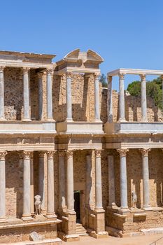 Antique Roman Theatre in Merida, Spain. Built by the Romans in end of the 1st century