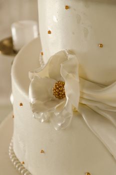 Cake of a wedding, detail of a rose