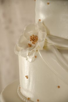 Cake of a wedding, detail of a rose