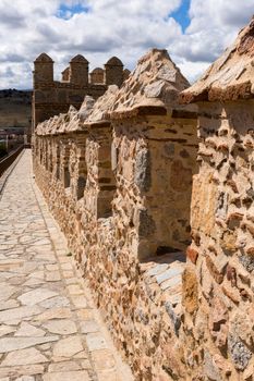 Ancient fortification of Avila, from the top of the walls, Castile and Leon, Spain