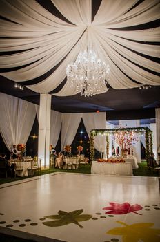 Dance floor and decoration of a wedding