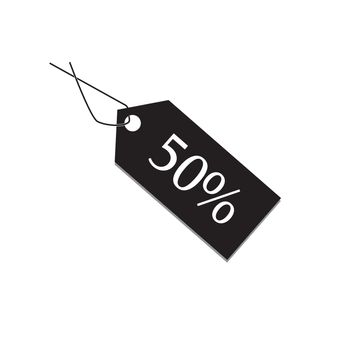 50 percent tag on white background, 50 percent tag sign. flat style. 50 percent tag icon for your web site design, logo, app, UI. 50 percent symbol.

