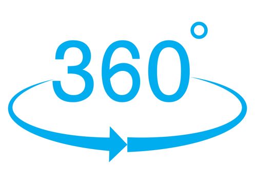 360 Degree icon on white background. 360 Degree sign. 360 Degree icon for your web site design, logo, app, UI. 360 Degree symbol.